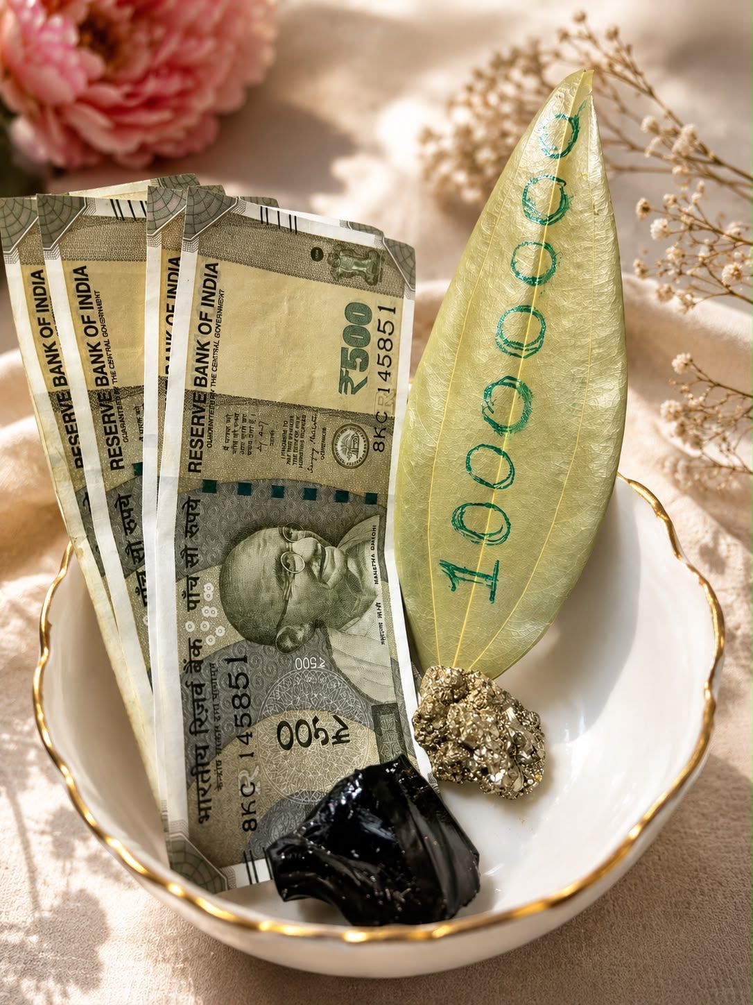 Abundance Manifestation Bowl Set – Manifest ₹10,00,000 & Beyond