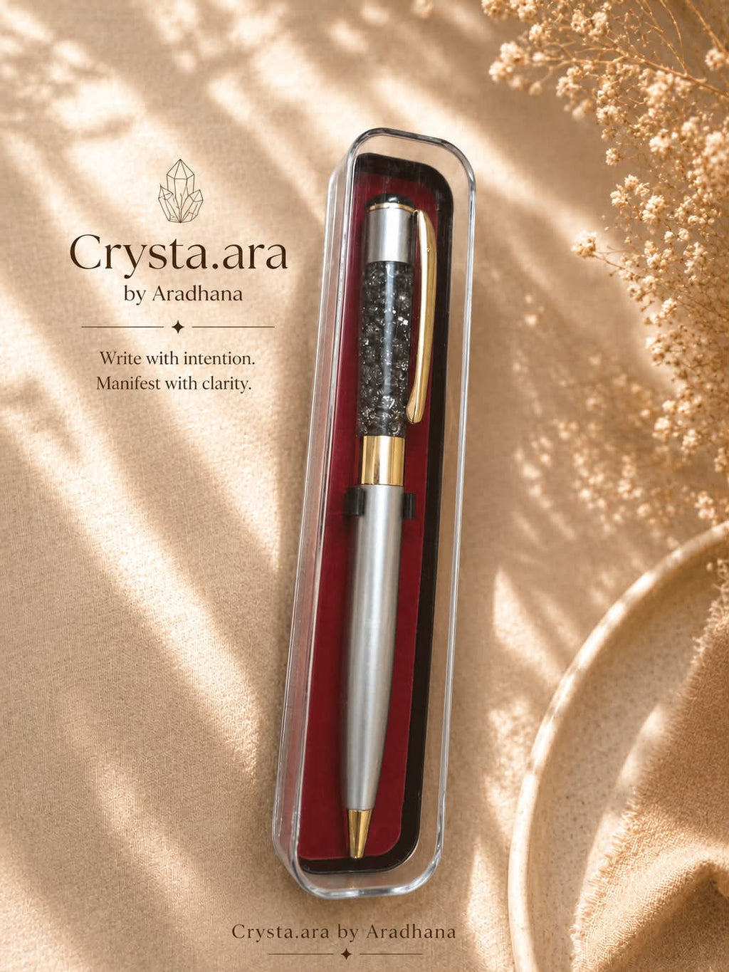 Crystal Manifestation Pen – Write with Intention. Manifest with Clarity.