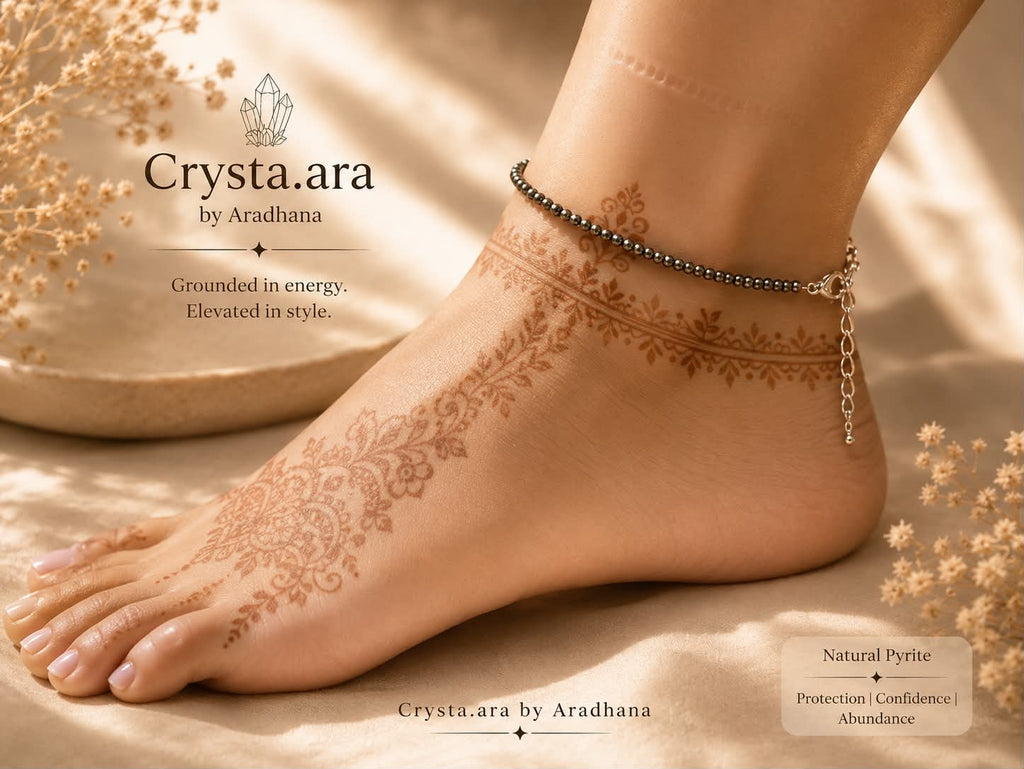 Pyrite Crystal Anklet – Grounded in Energy. Elevated in Style.