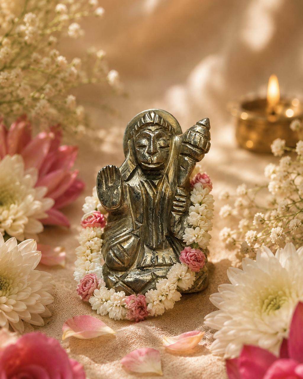 Pyrite Hanuman Ji Idol